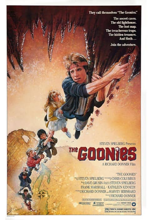 The Goonies screenplay and script movie poster