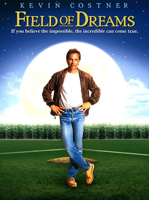 The Field of Dreams movie poster with Kevin Costner