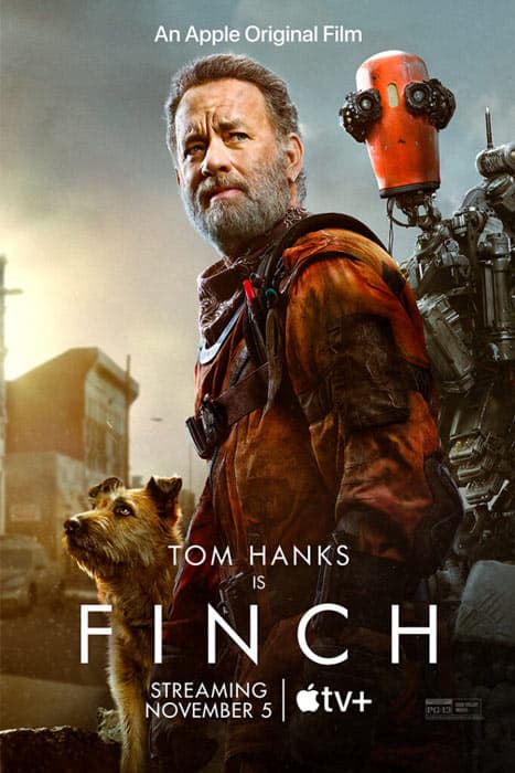 Finch movie poster with Tom Hanks and Seamus the Dog