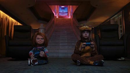 Production still from Chucky season 1, episode 2