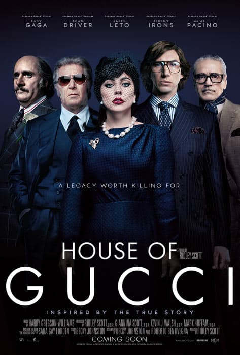 House of Gucci poster for the screenplay