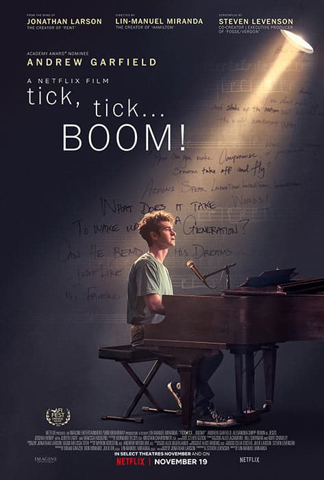 tick, tick...BOOM! screenplay and script movie poster