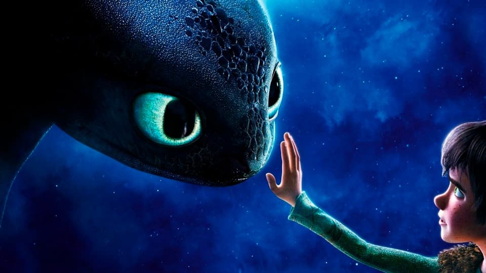 Still image from the animated feature 'How to Train Your Dragon', representing the screenplay.