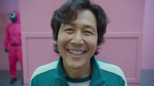 Still image from season 1, episode 1, of the Netflix series Squid Game, representing the transcript 'Red Light, Green Light'.